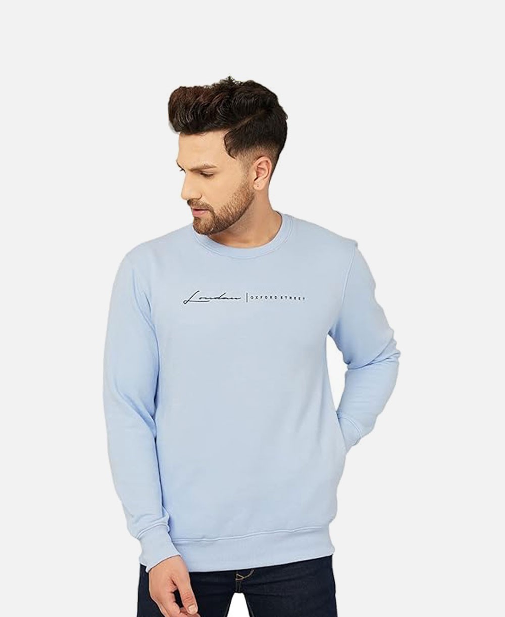Men's Slim Fit Solid Round Neck Full Sleeve Sweatshirt