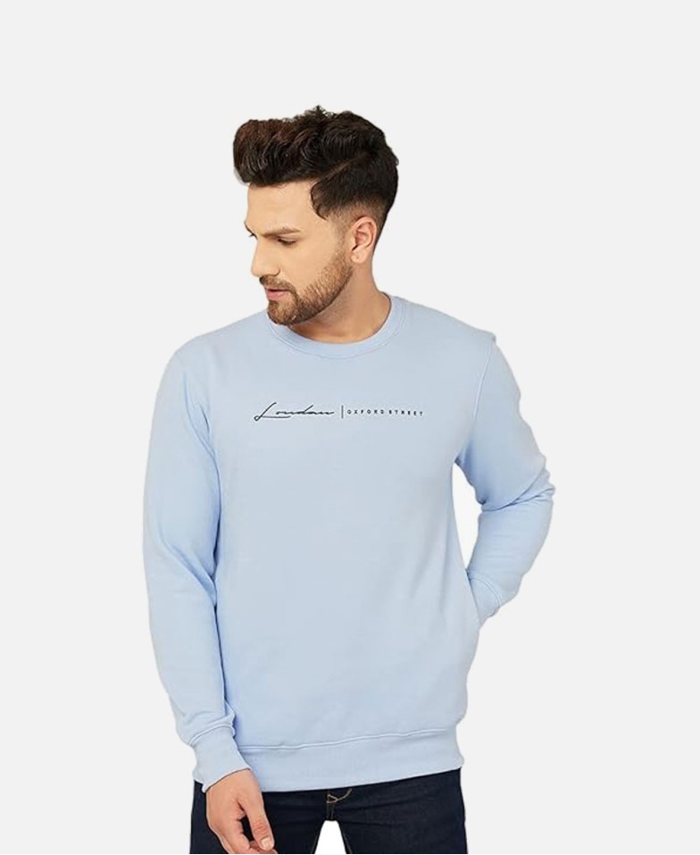 Men's Slim Fit Solid Round Neck Full Sleeve Sweatshirt