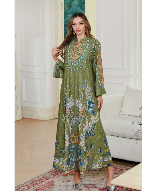 Robe orientale femme Jardin d’Émeraude – Élégance raffinée