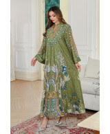 Robe orientale femme Jardin d’Émeraude – Élégance raffinée