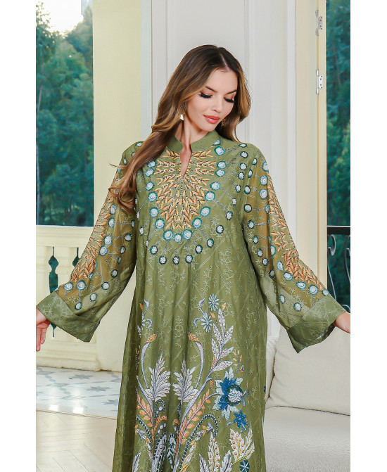 Robe orientale femme Jardin d’Émeraude – Élégance raffinée