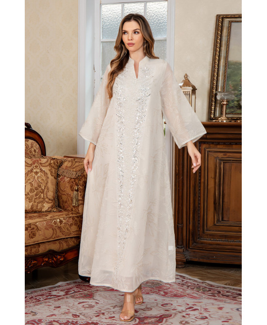 Robe Longue Brodée Élégante - Zayphir