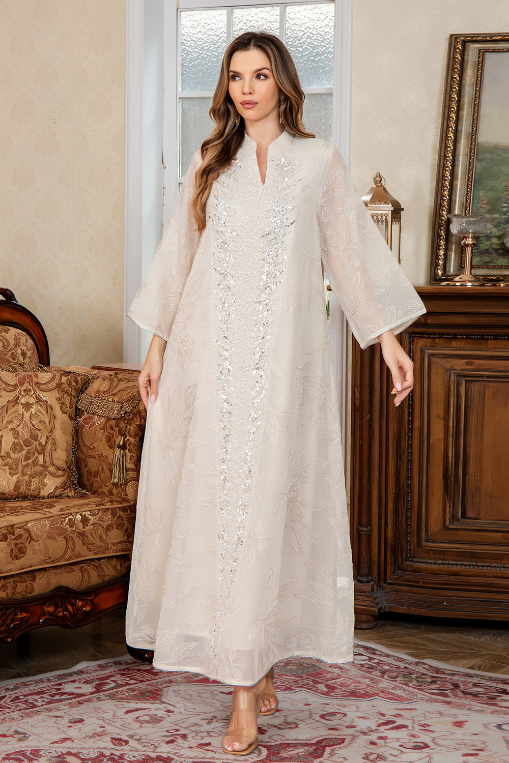 Robe Longue Brodée Élégante - Zayphir