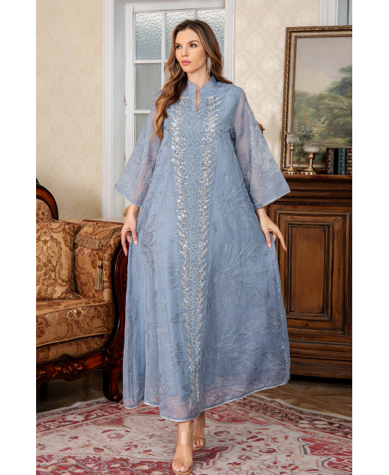 Robe Longue Brodée Élégante - Zayphir