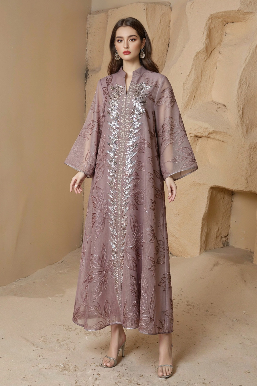 Robe Longue Brodée Élégante - Zayphir