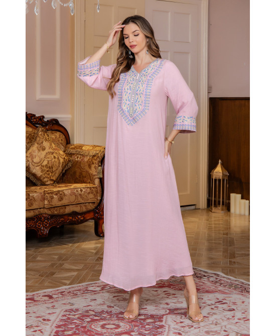 Robe Broderie Évasée Élégante - Zayphir