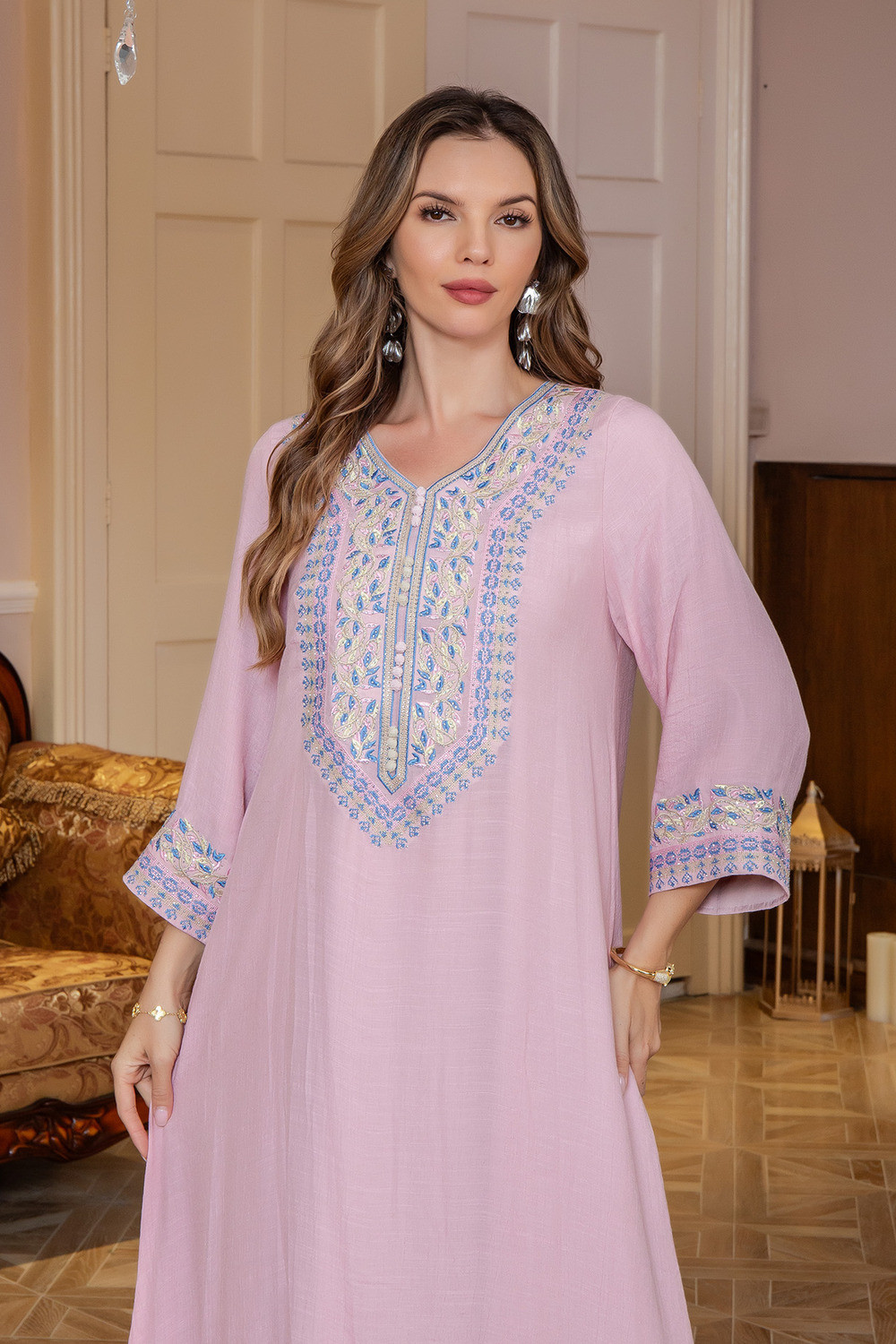 Robe Broderie Évasée Élégante - Zayphir