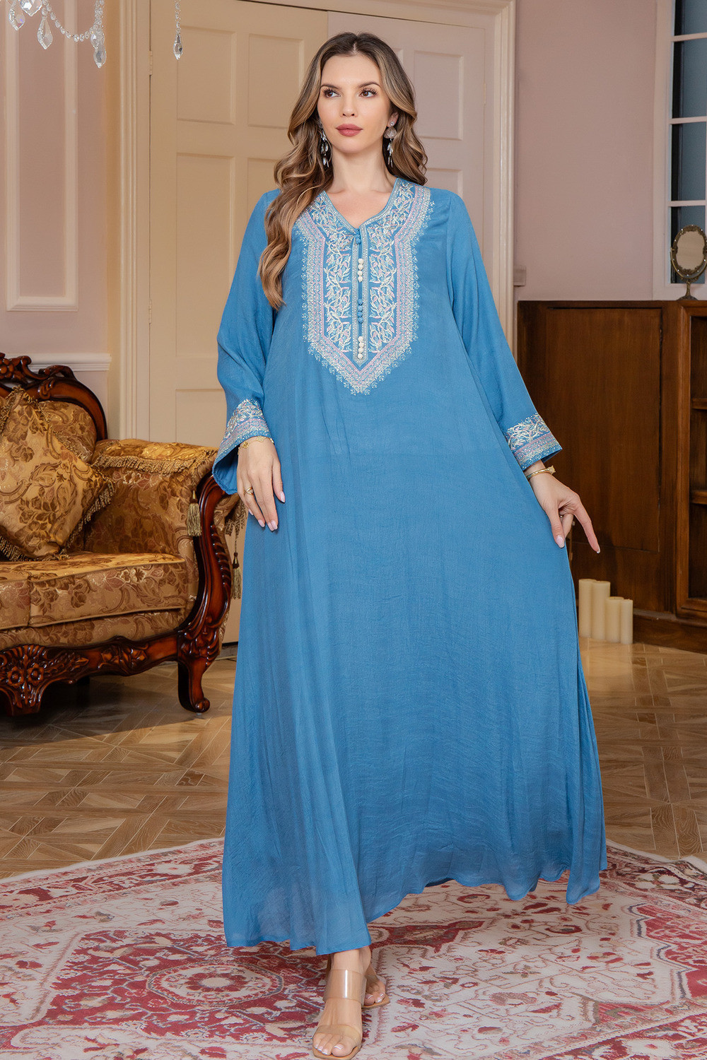 Robe Broderie Évasée Élégante - Zayphir