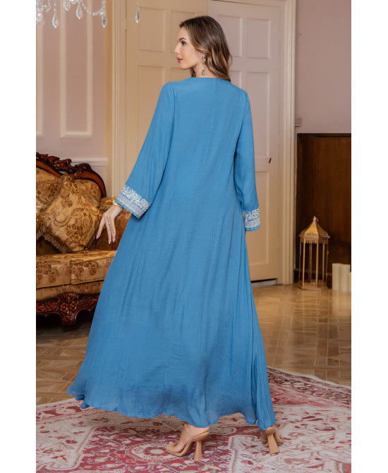 Robe Broderie Évasée Élégante - Zayphir