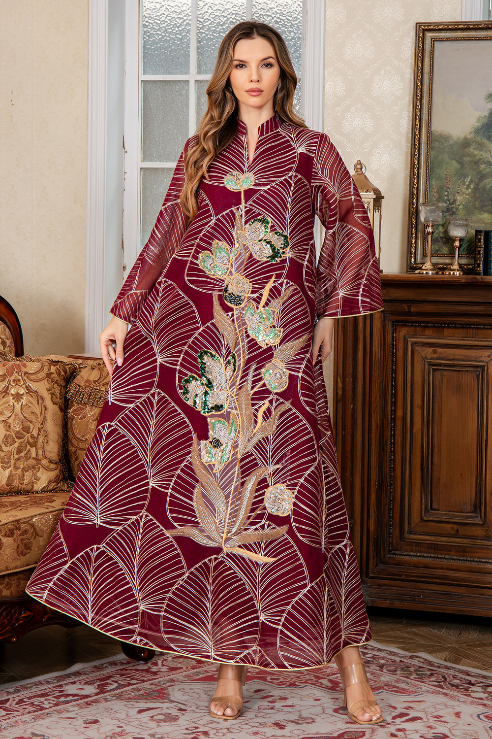 Robe orientale femme Saphir de Minuit – Élégance raffinée