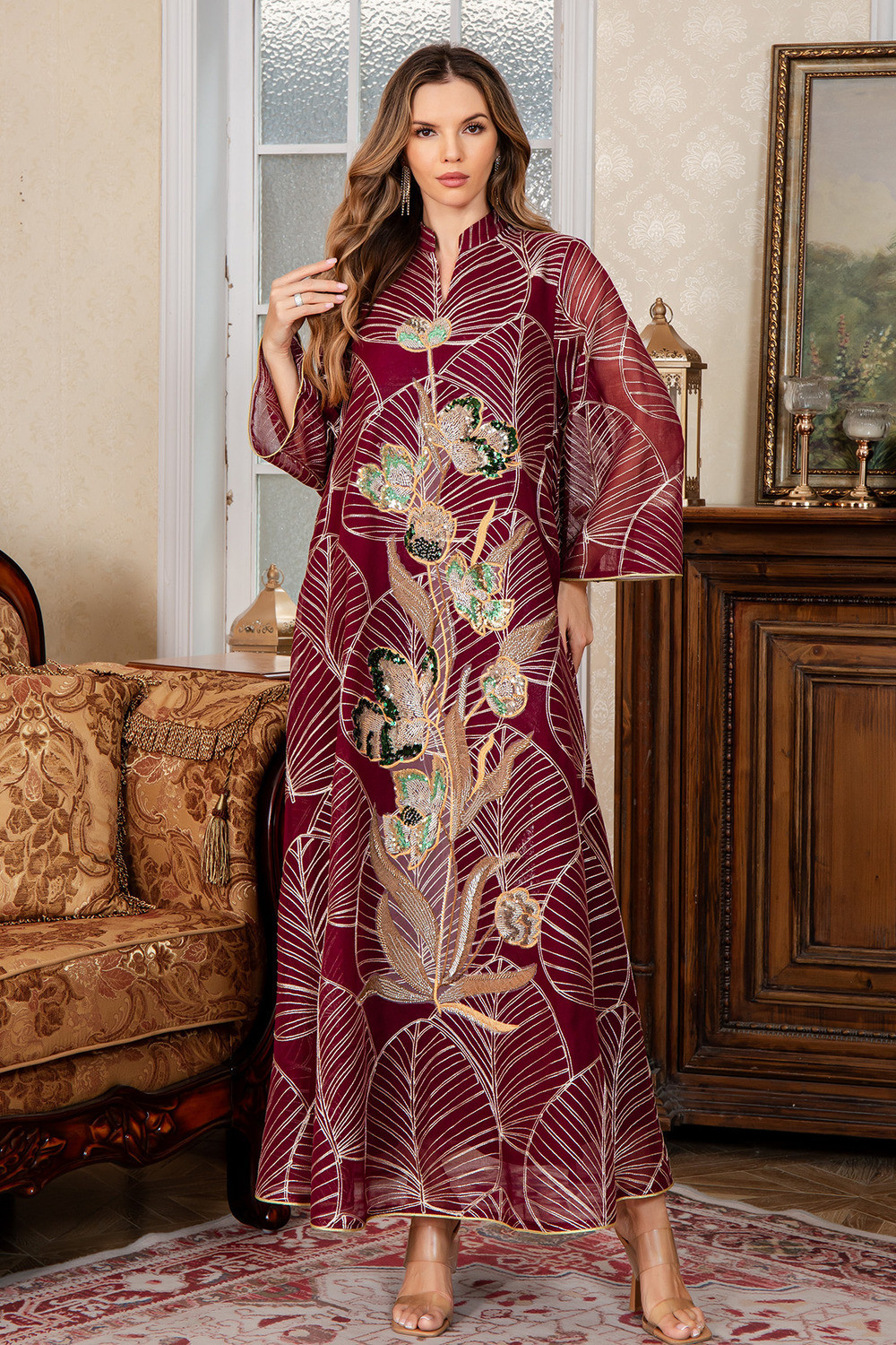 Caftan Élégance Florale - Zayphir