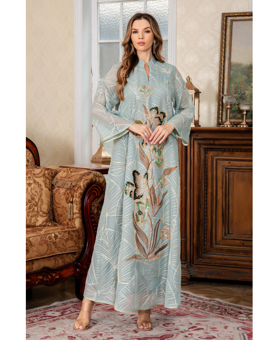 Robe orientale femme Saphir de Minuit – Élégance raffinée