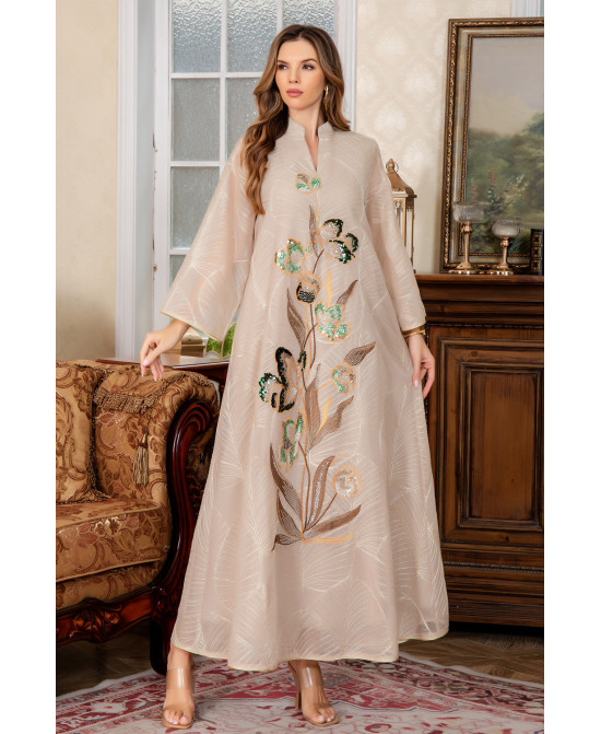 Robe orientale femme Saphir de Minuit – Élégance raffinée