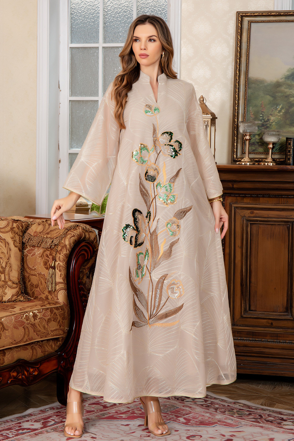 Robe orientale femme Saphir de Minuit – Élégance raffinée