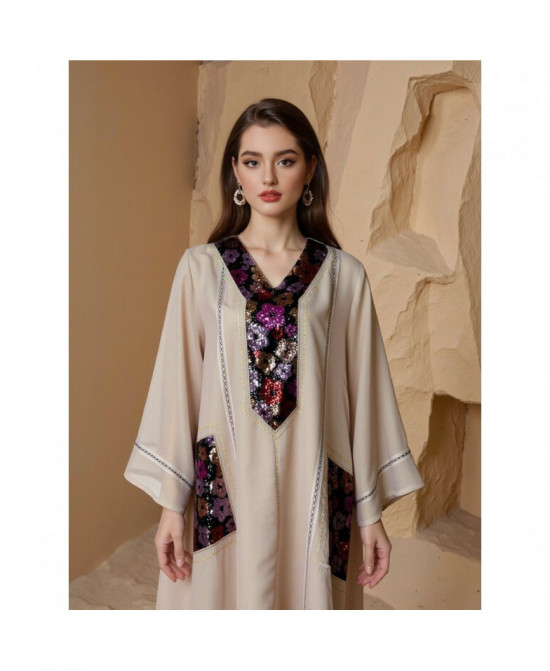 Caftan Élégance Florale vue 13