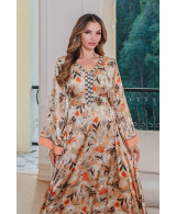 Robe orientale femme Oasis Sable – Élégance raffinée