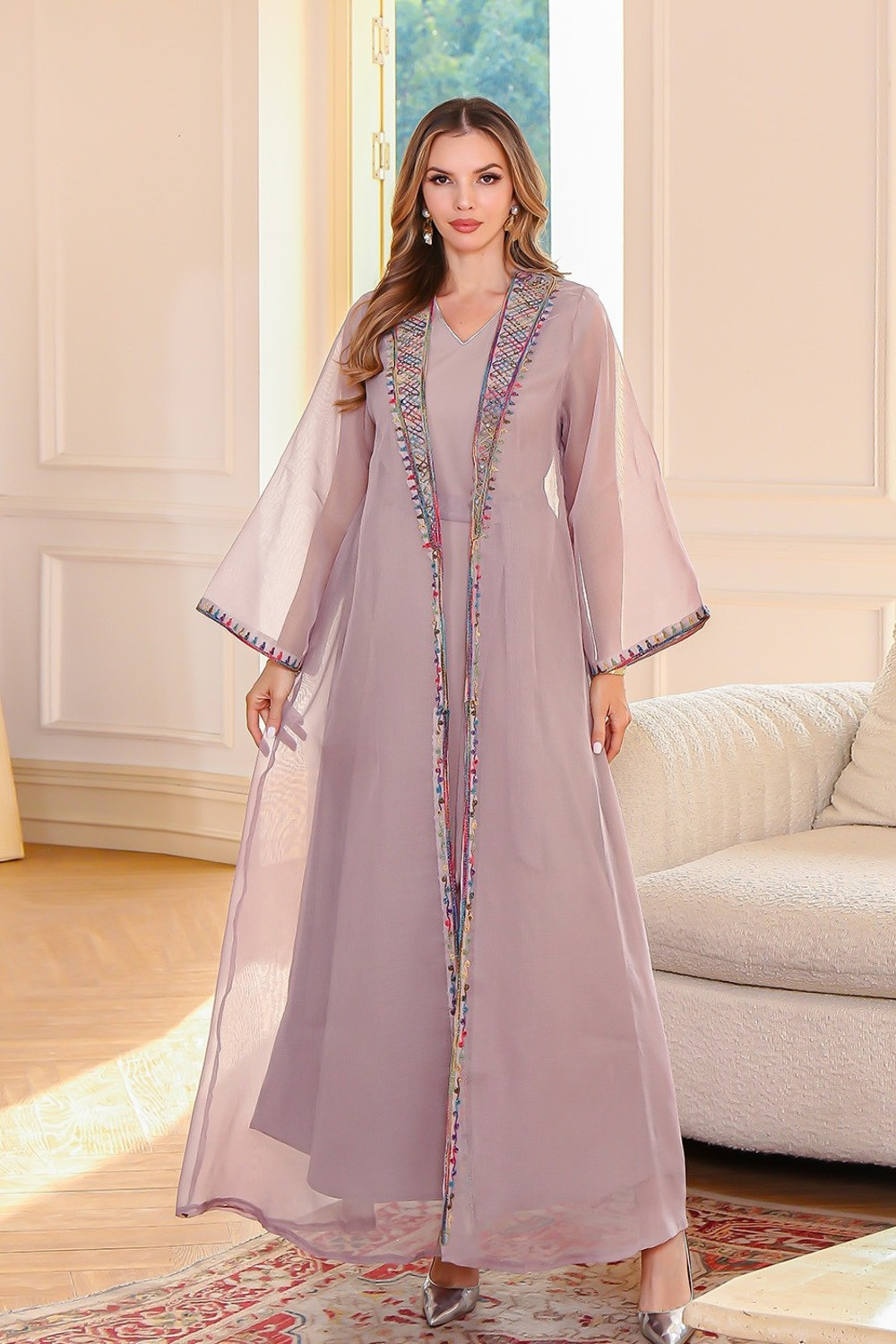 Robe orientale femme Brume Impériale – Élégance raffinée