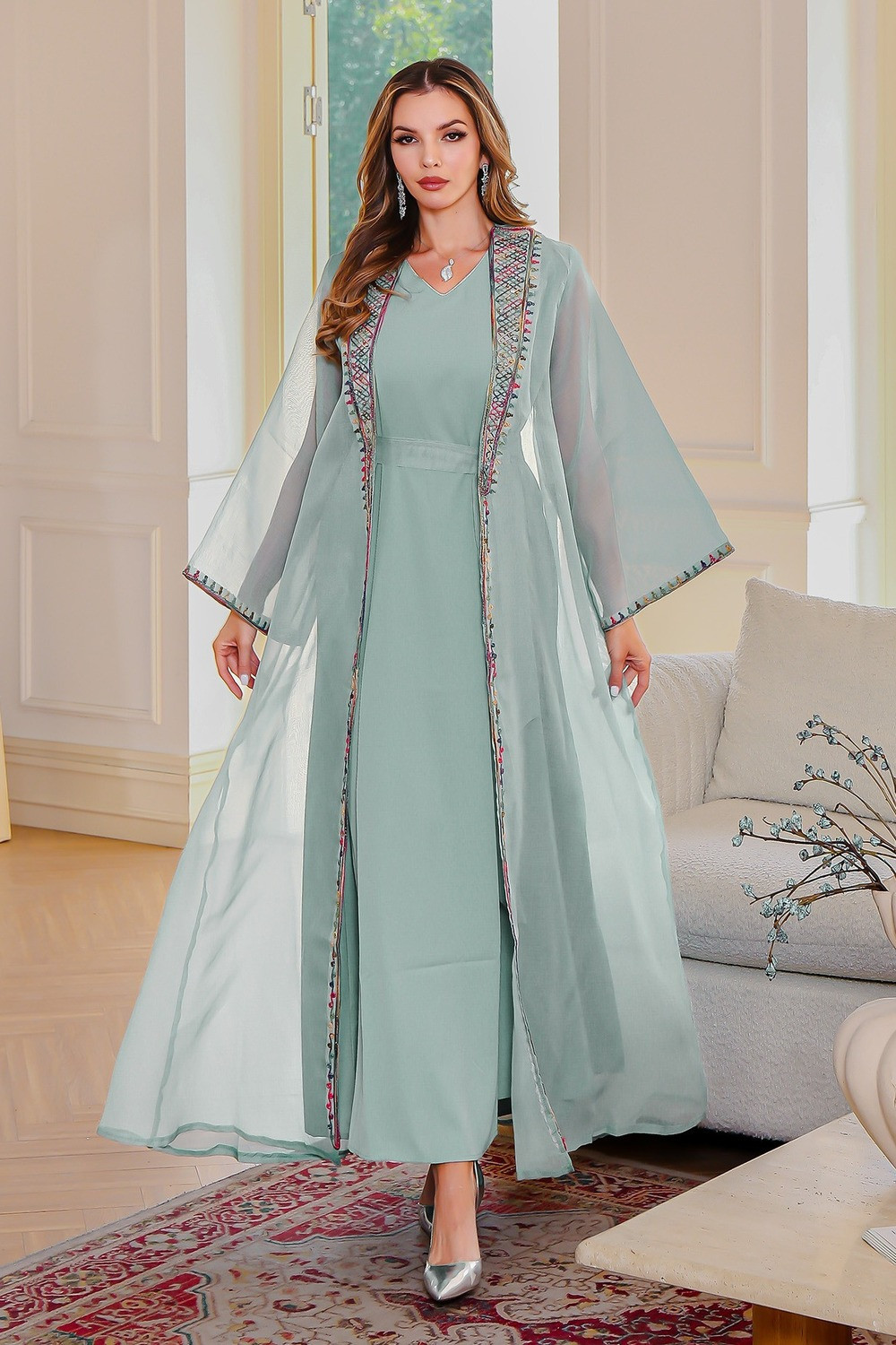 Robe orientale femme Brume Impériale – Élégance raffinée