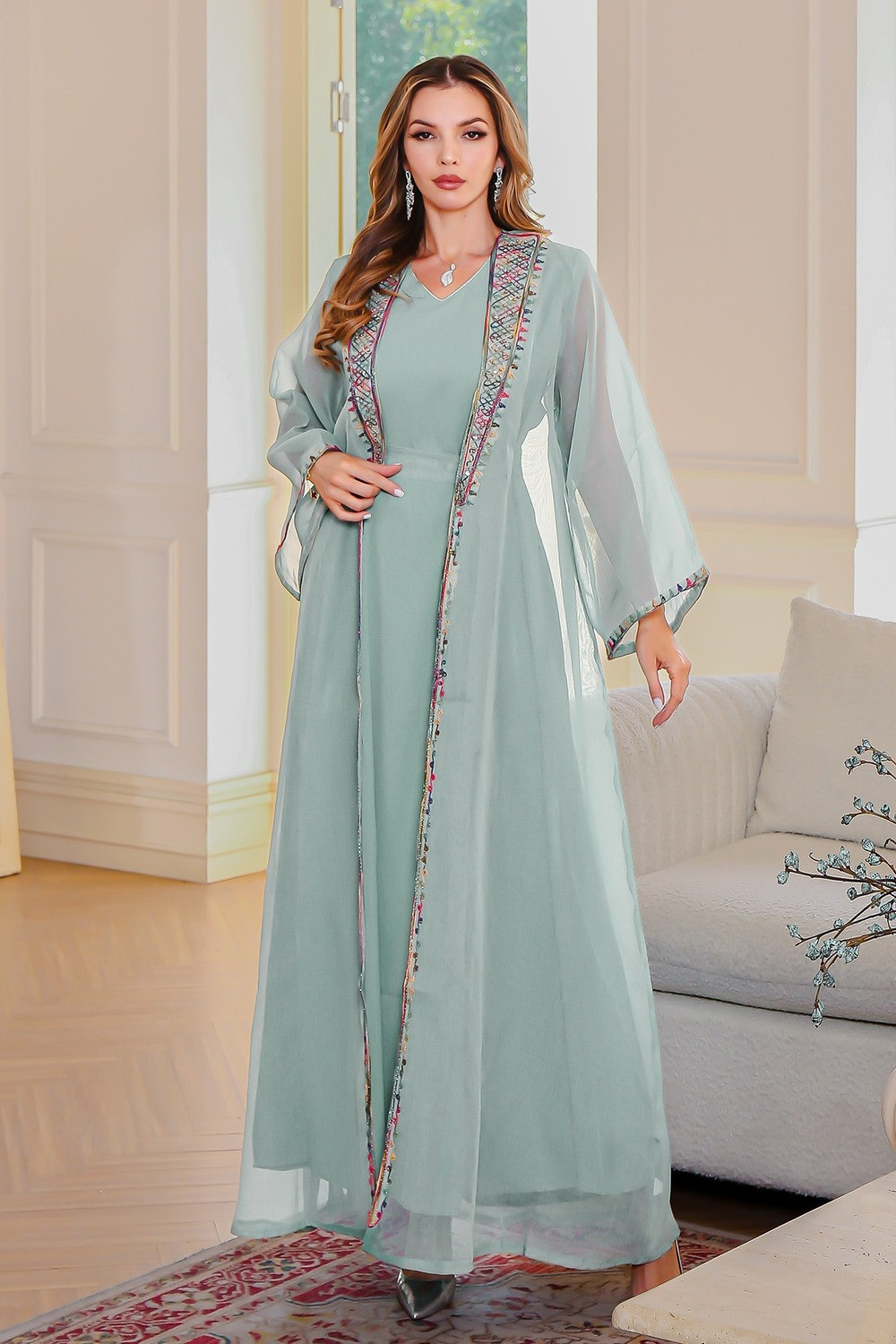 Robe orientale femme Brume Impériale – Élégance raffinée