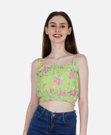 DressBerry Women's Printed Poly Crop Top