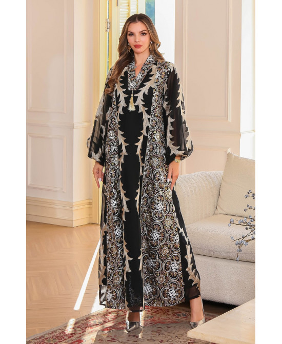 Robe orientale femme Voile d’Ambre – Élégance raffinée