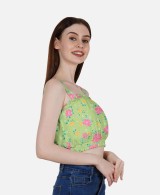 DressBerry Women's Printed Poly Crop Top