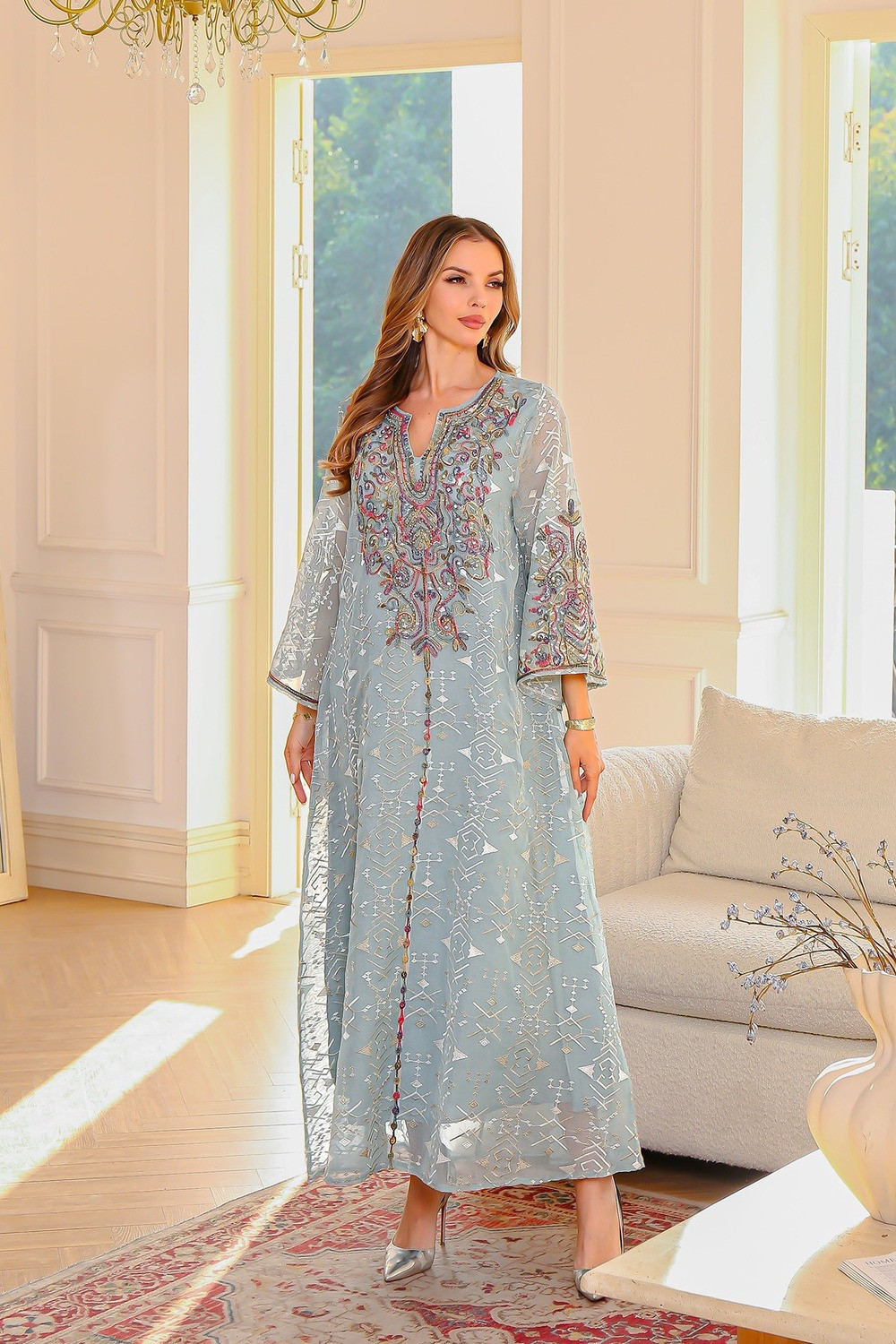 Robe orientale femme Ambre de Sultane – Élégance raffinée