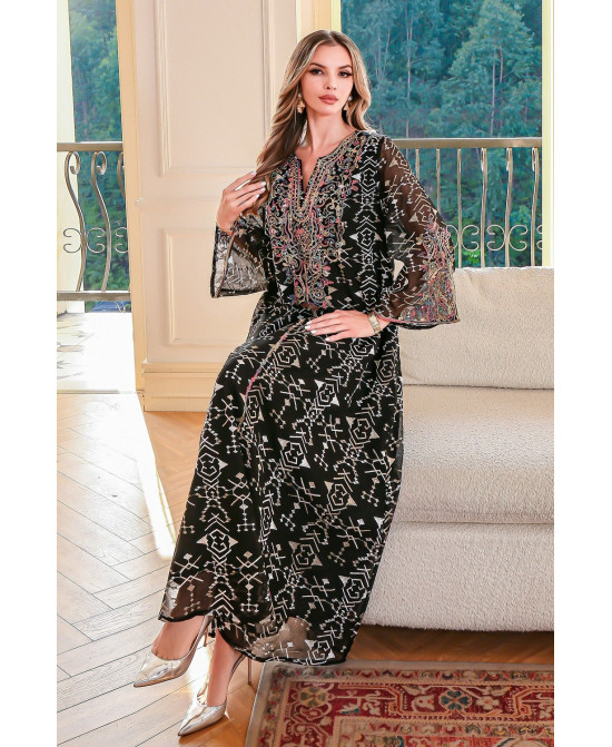 Robe orientale femme Ambre de Sultane – Élégance raffinée