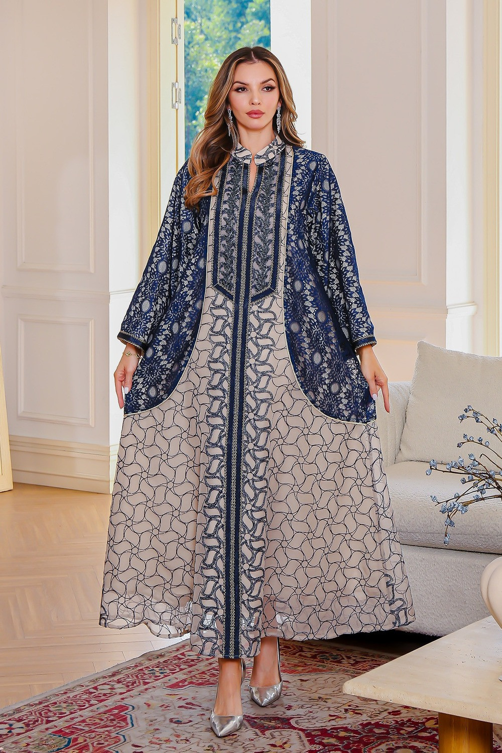 Robe orientale femme Nuit & Sable – Élégance raffinée