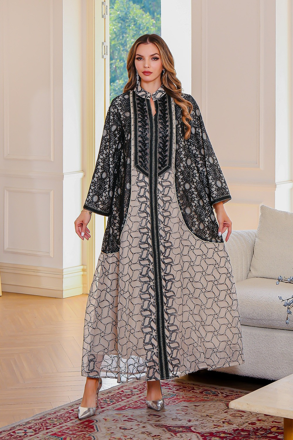 Robe orientale femme Nuit & Sable – Élégance raffinée