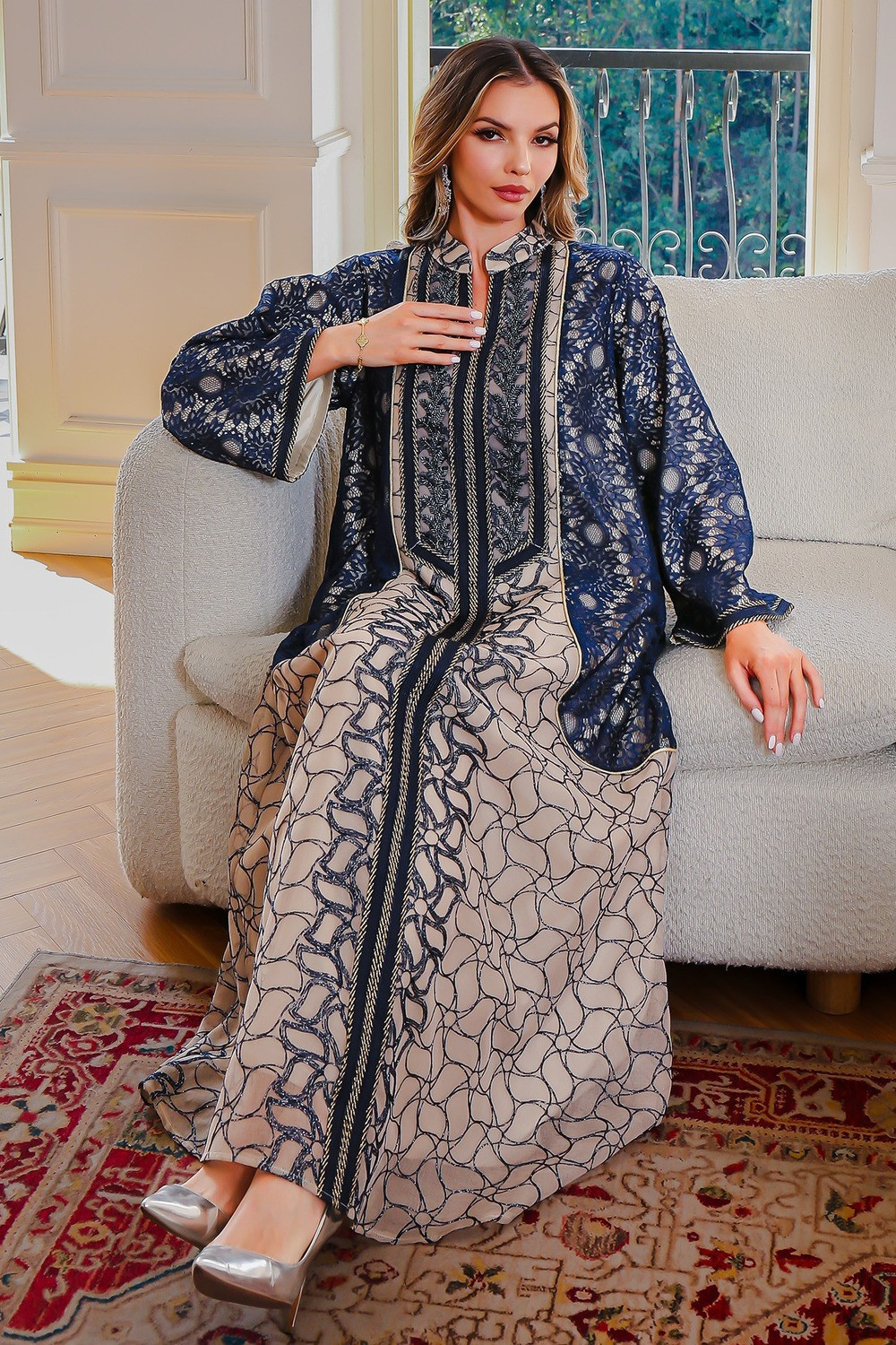 Robe orientale femme Nuit & Sable – Élégance raffinée