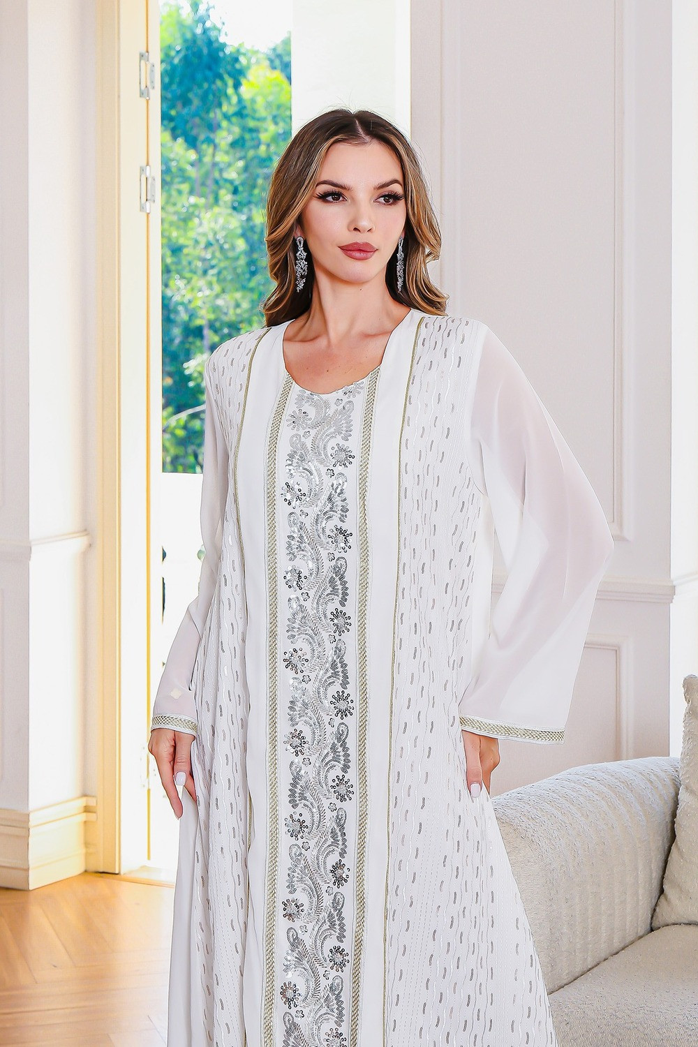 Robe orientale femme Trésor Ivoire – Élégance raffinée