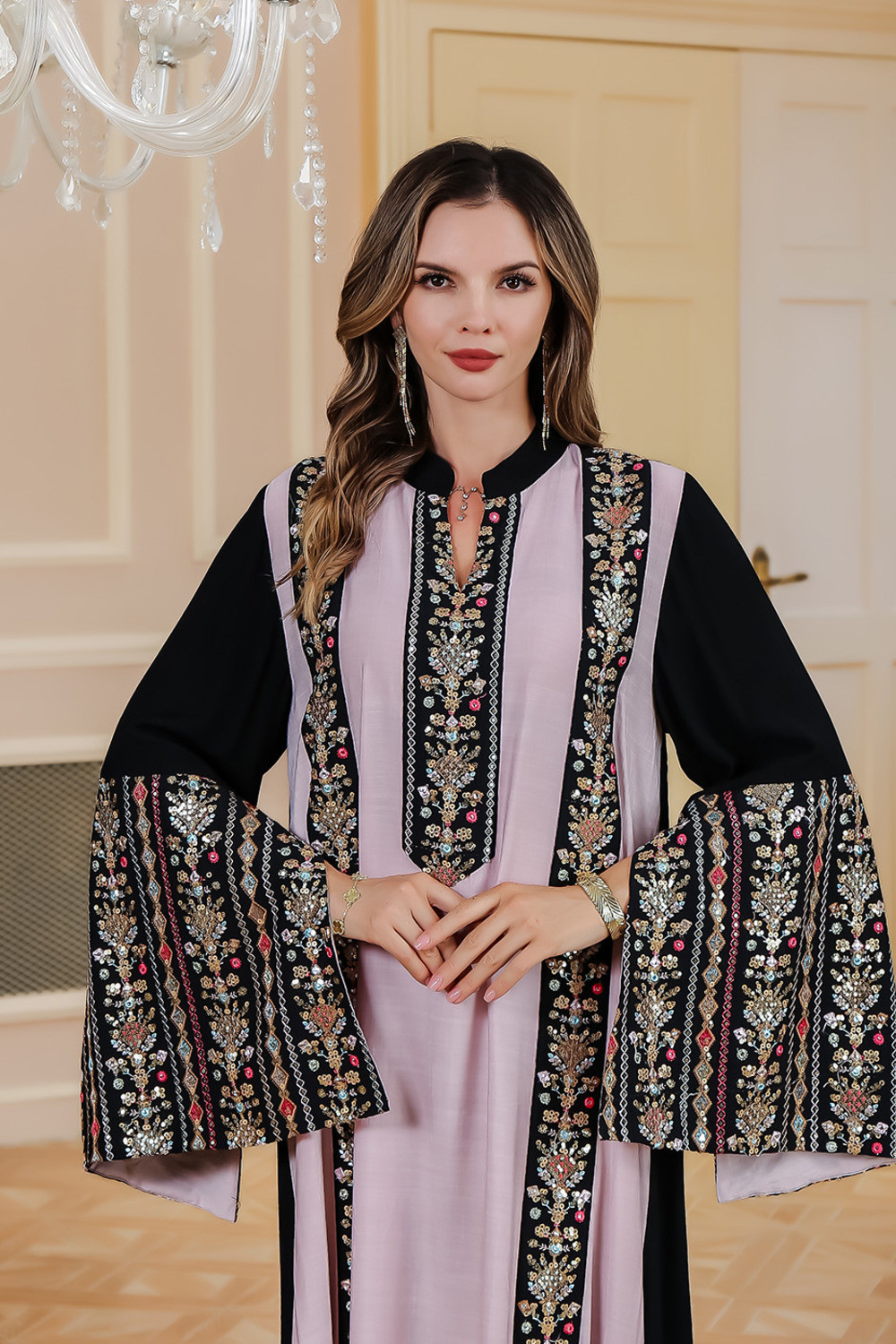 Robe orientale femme Jardin de Minuit – Élégance raffinée