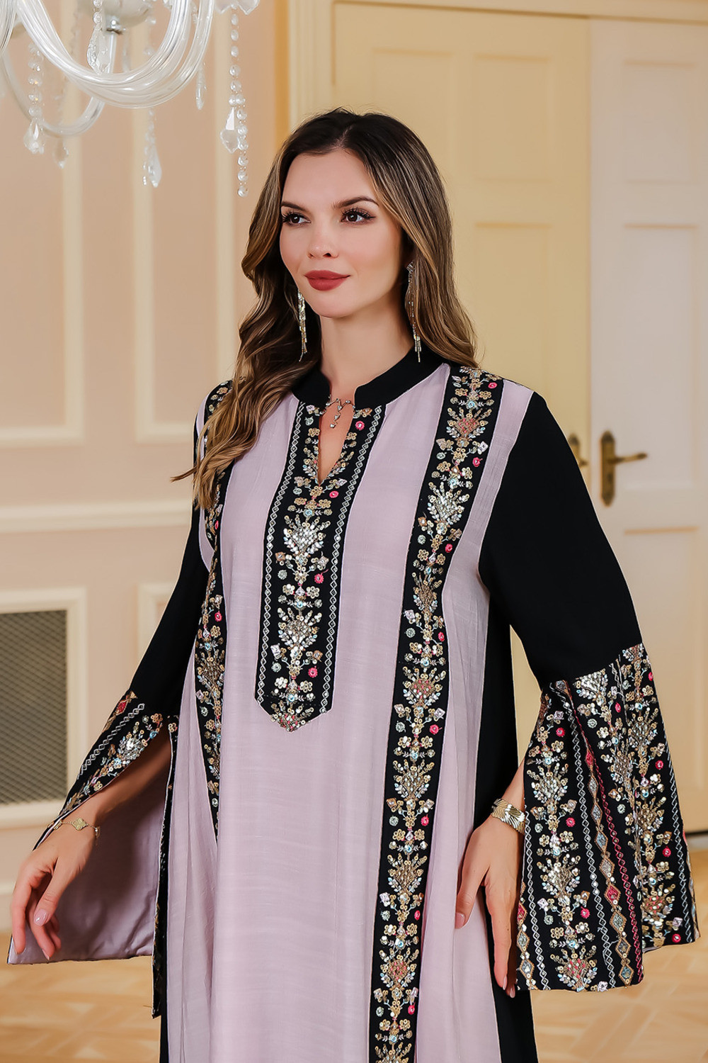 Robe orientale femme Jardin de Minuit – Élégance raffinée