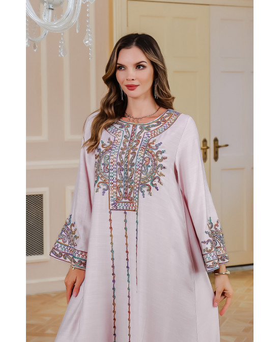 Robe orientale femme Sable Rosé des Dunes – Élégance raffinée