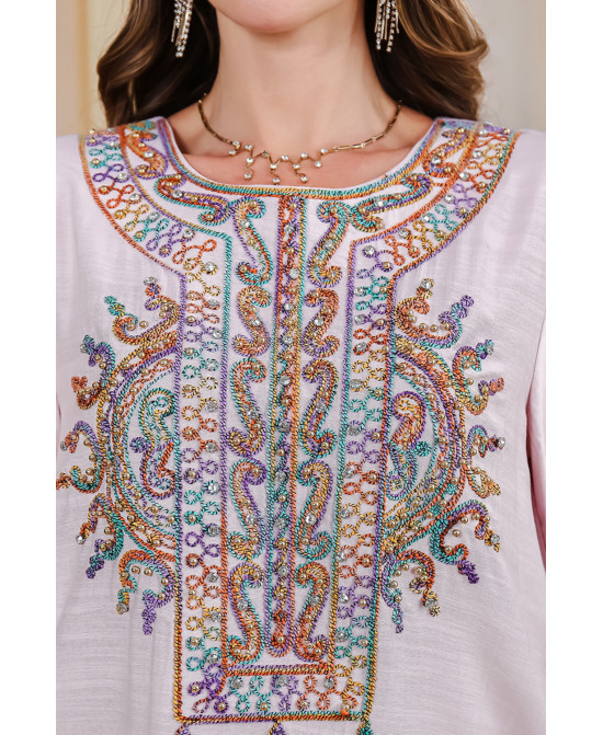 Robe orientale femme Sable Rosé des Dunes – Élégance raffinée