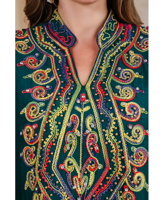 Robe orientale femme Émeraude Royale – Élégance raffinée