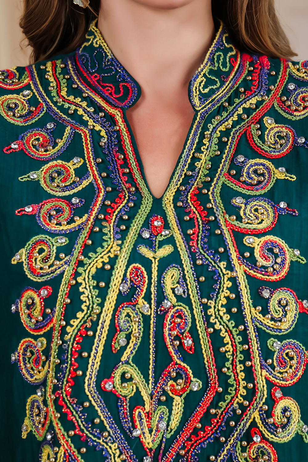 Robe orientale femme Émeraude Royale – Élégance raffinée