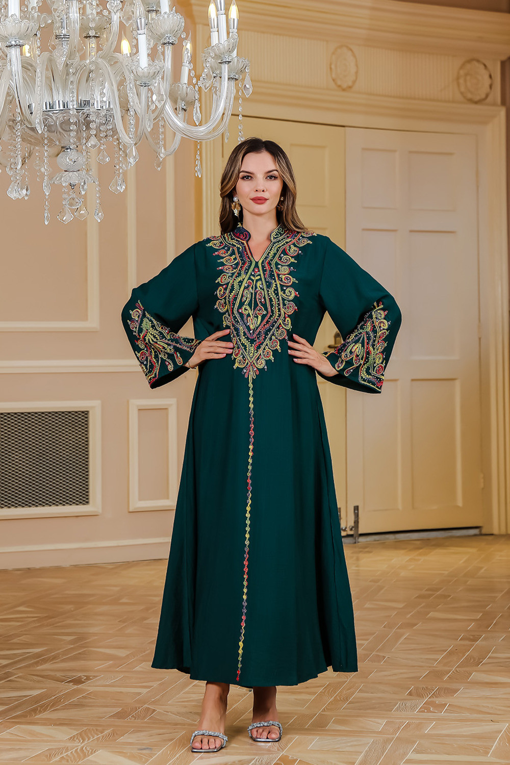 Robe orientale femme Émeraude Royale – Élégance raffinée
