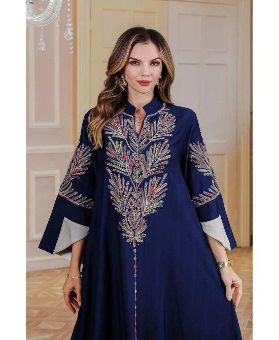 Robe orientale femme Ambre Royal Marine – Élégance raffinée