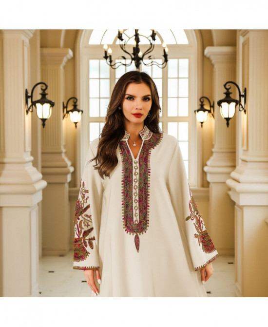 Abaya Élégance Florale vue 4
