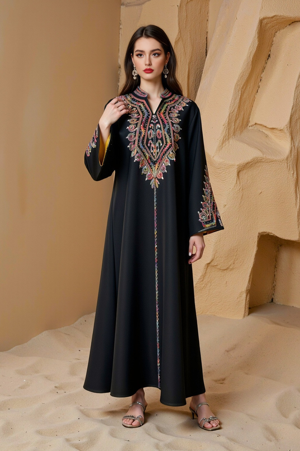 Robe Orientale Élégante Brodée
