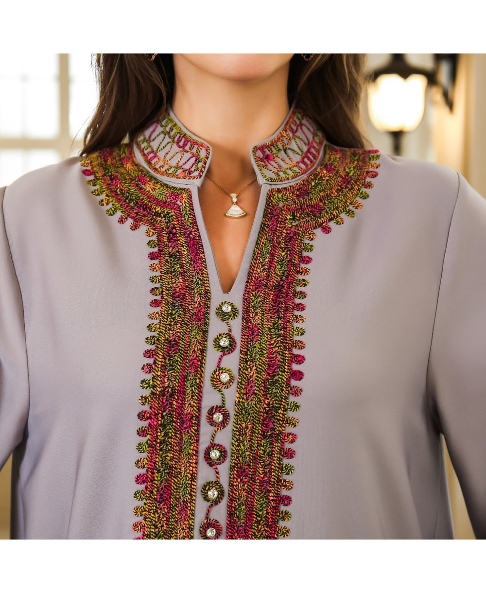 Abaya Élégance Florale vue 7