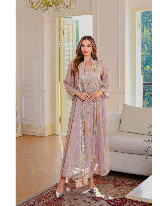 Robe orientale femme Lilas de Perle – Élégance raffinée