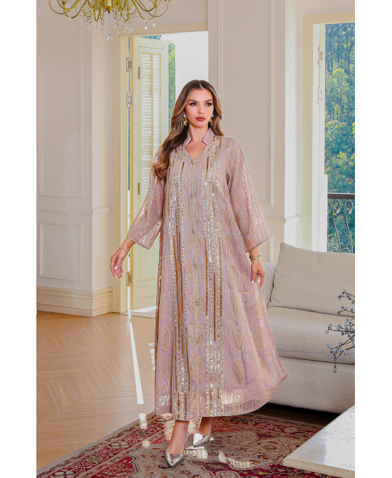 Robe orientale femme Lilas de Perle – Élégance raffinée