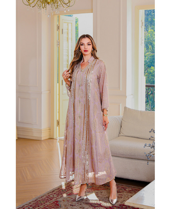 Robe orientale femme Lilas de Perle – Élégance raffinée