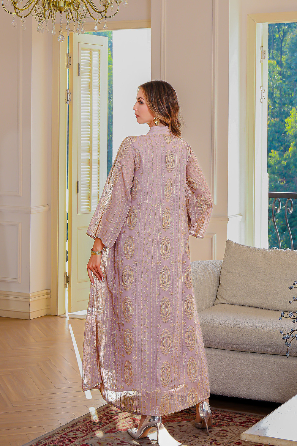 Robe orientale femme Lilas de Perle – Élégance raffinée