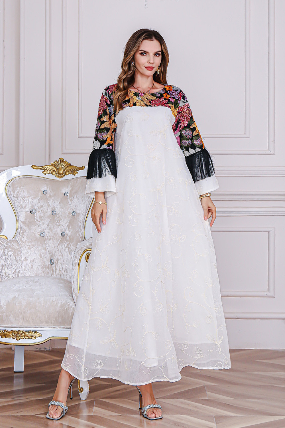 Robe orientale femme Orchidée d’Améthyste – Élégance raffinée