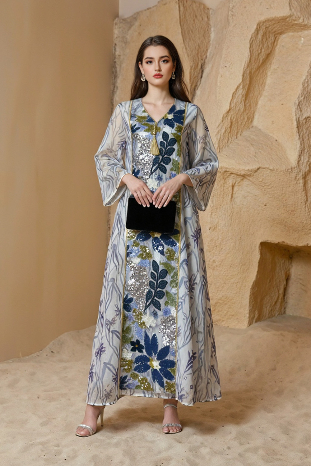 Robe orientale femme Jardin de Soie – Élégance raffinée