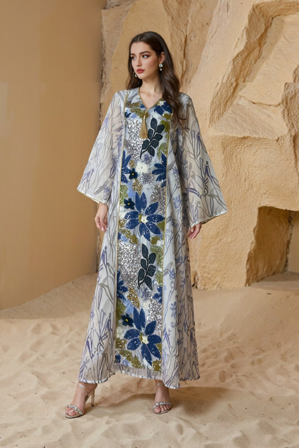 Robe orientale femme Jardin de Soie – Élégance raffinée